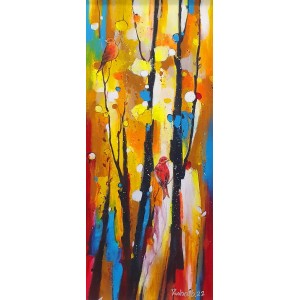 Zohaib Rind, 12 x 30 Inch, Acrylic On Canvas, Abstract Painting, AC-ZR-176
